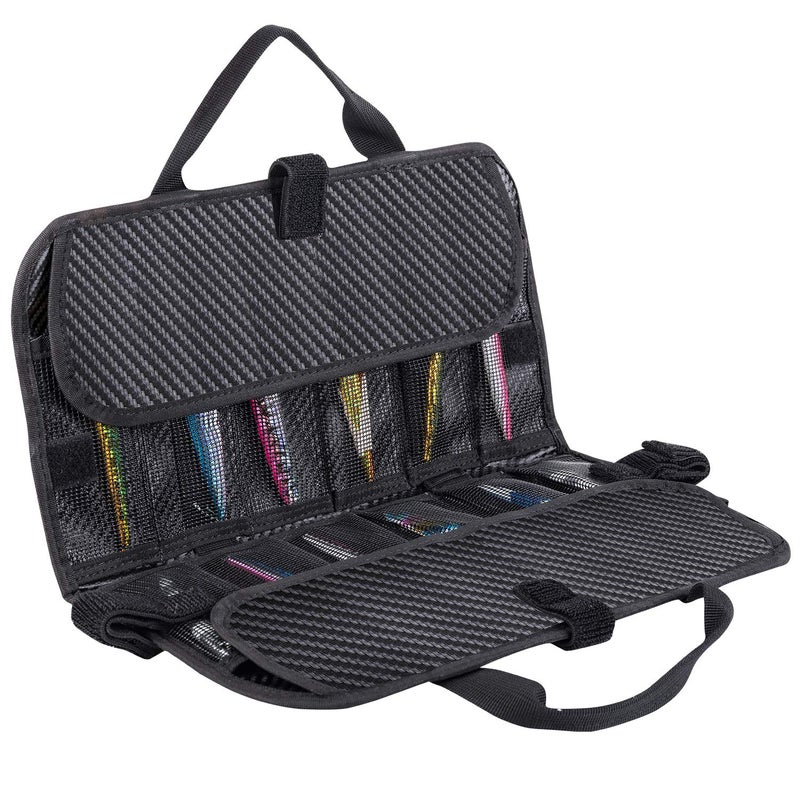 Goture 24 Pockets Internal & External Combination Portable Vertical Jigs Lure Bag Fishing Gear Bag with Nylon Button - 13.39 Inches by 7.87 Inches - Image 1